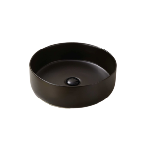 lavabo de salle de bain rond noir