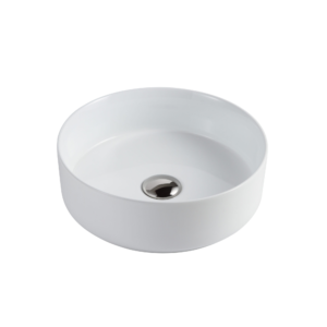 lavabo de salle de bain rond blanc