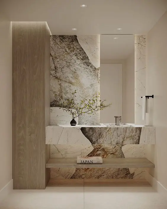 Comptoir de salle de bain rustique