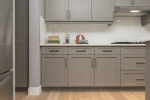 Gray kitchen cabinets